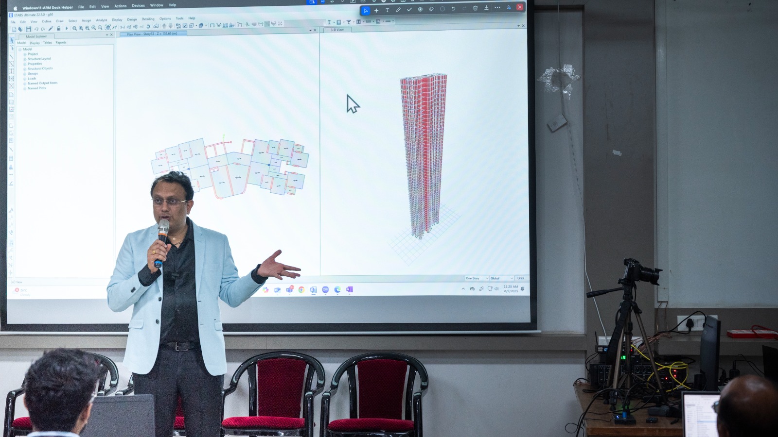 Mr. Sandeep Pingale presenting the ETABS project model